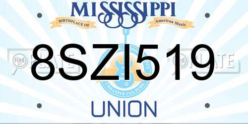 8SZI519 Mississippi License Plate