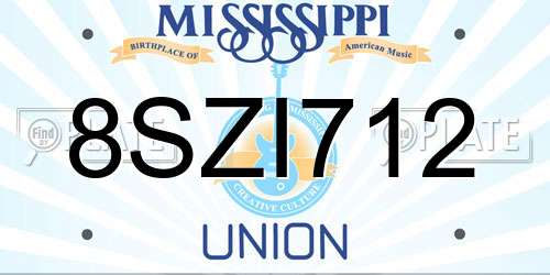 8SZI712 Mississippi License Plate