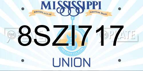 8SZI717 Mississippi License Plate