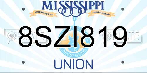 8SZI819 Mississippi License Plate