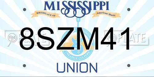 8SZM41 Mississippi License Plate