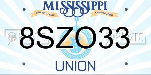 8SZO33 Mississippi License Plate