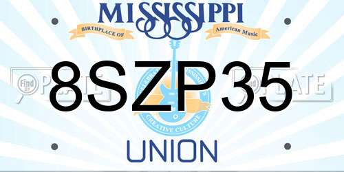8SZP35 Mississippi License Plate