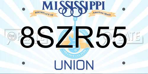 8SZR55 Mississippi License Plate