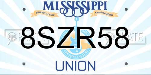 8SZR58 Mississippi License Plate