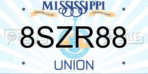 8SZR88 Mississippi License Plate