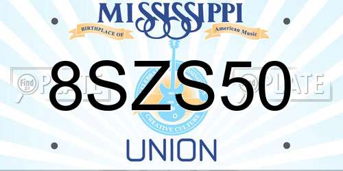 8SZS50 Mississippi License Plate