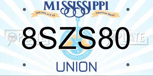 8SZS80 Mississippi License Plate
