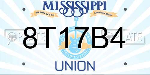 8T17B4 Mississippi License Plate