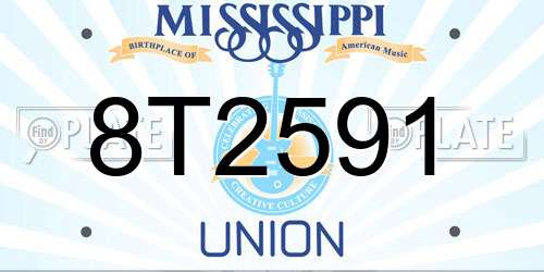 8T2591 Mississippi License Plate