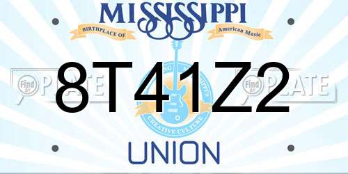 8T41Z2 Mississippi License Plate