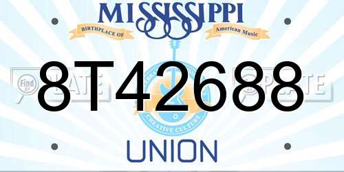 8T42688 Mississippi License Plate
