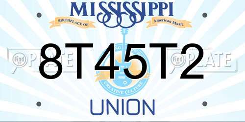 8T45T2 Mississippi License Plate