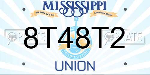 8T48T2 Mississippi License Plate