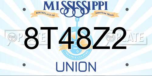 8T48Z2 Mississippi License Plate