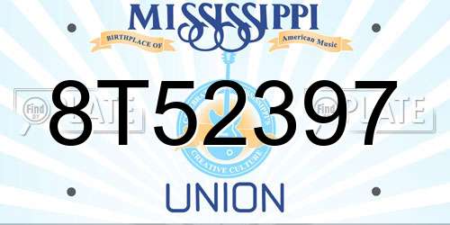 8T52397 Mississippi License Plate