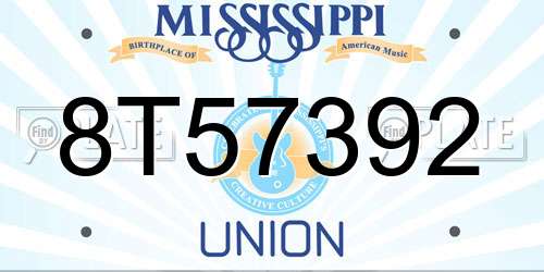 8T57392 Mississippi License Plate