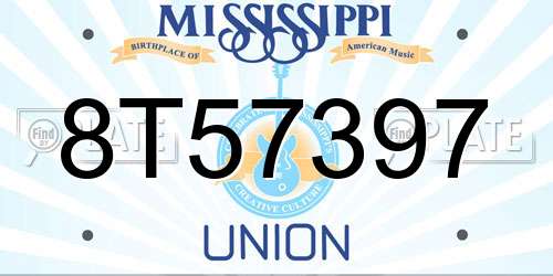 8T57397 Mississippi License Plate