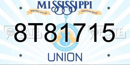 8T81715 Mississippi License Plate