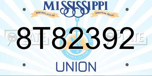 8T82392 Mississippi License Plate