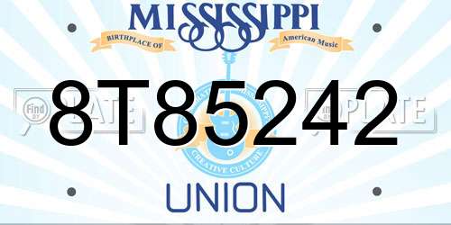 8T85242 Mississippi License Plate