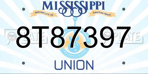8T87397 Mississippi License Plate