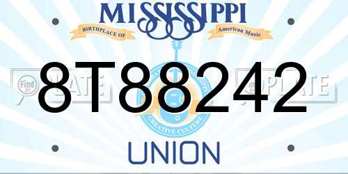 8T88242 Mississippi License Plate