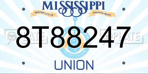 8T88247 Mississippi License Plate
