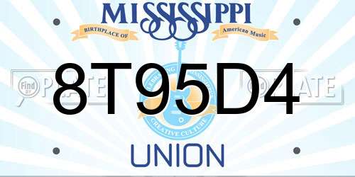 8T95D4 Mississippi License Plate