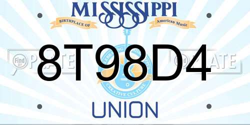 8T98D4 Mississippi License Plate
