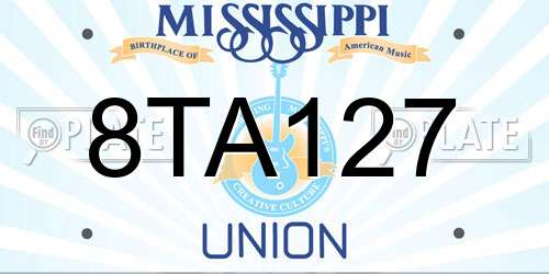 8TA127 Mississippi License Plate