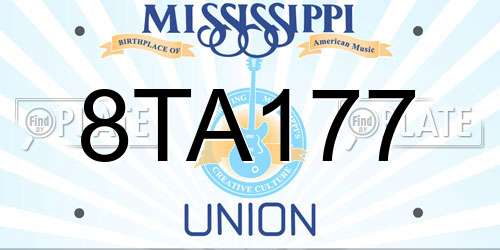 8TA177 Mississippi License Plate