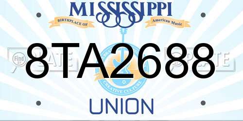 8TA2688 Mississippi License Plate