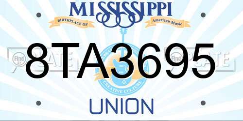 8TA3695 Mississippi License Plate