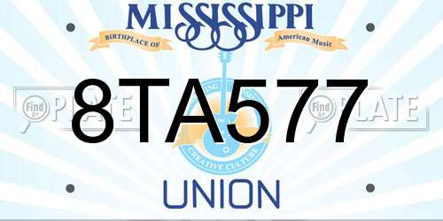 8TA577 Mississippi License Plate
