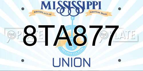 8TA877 Mississippi License Plate