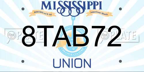 8TAB72 Mississippi License Plate