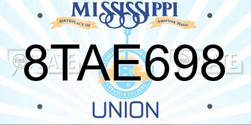 8TAE698 Mississippi License Plate