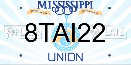 8TAI22 Mississippi License Plate