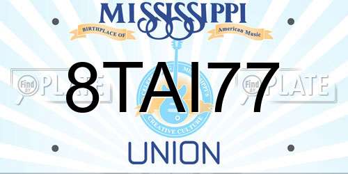 8TAI77 Mississippi License Plate