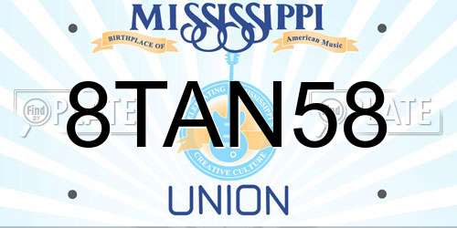 8TAN58 Mississippi License Plate
