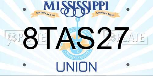 8TAS27 Mississippi License Plate