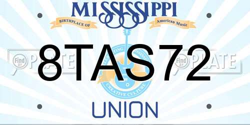 8TAS72 Mississippi License Plate