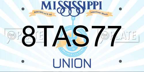 8TAS77 Mississippi License Plate