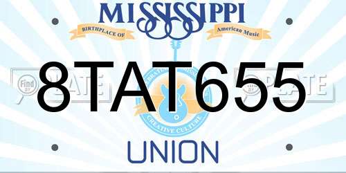8TAT655 Mississippi License Plate
