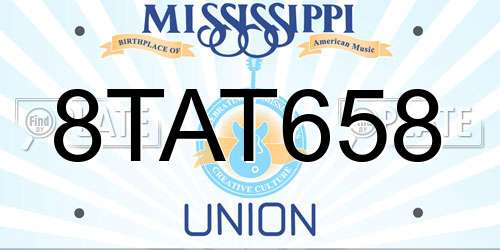 8TAT658 Mississippi License Plate