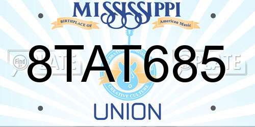 8TAT685 Mississippi License Plate