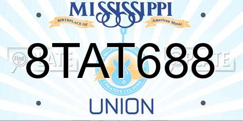 8TAT688 Mississippi License Plate