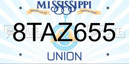 8TAZ655 Mississippi License Plate