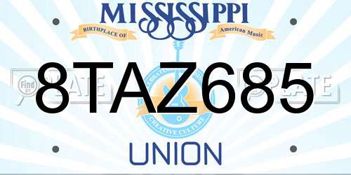 8TAZ685 Mississippi License Plate